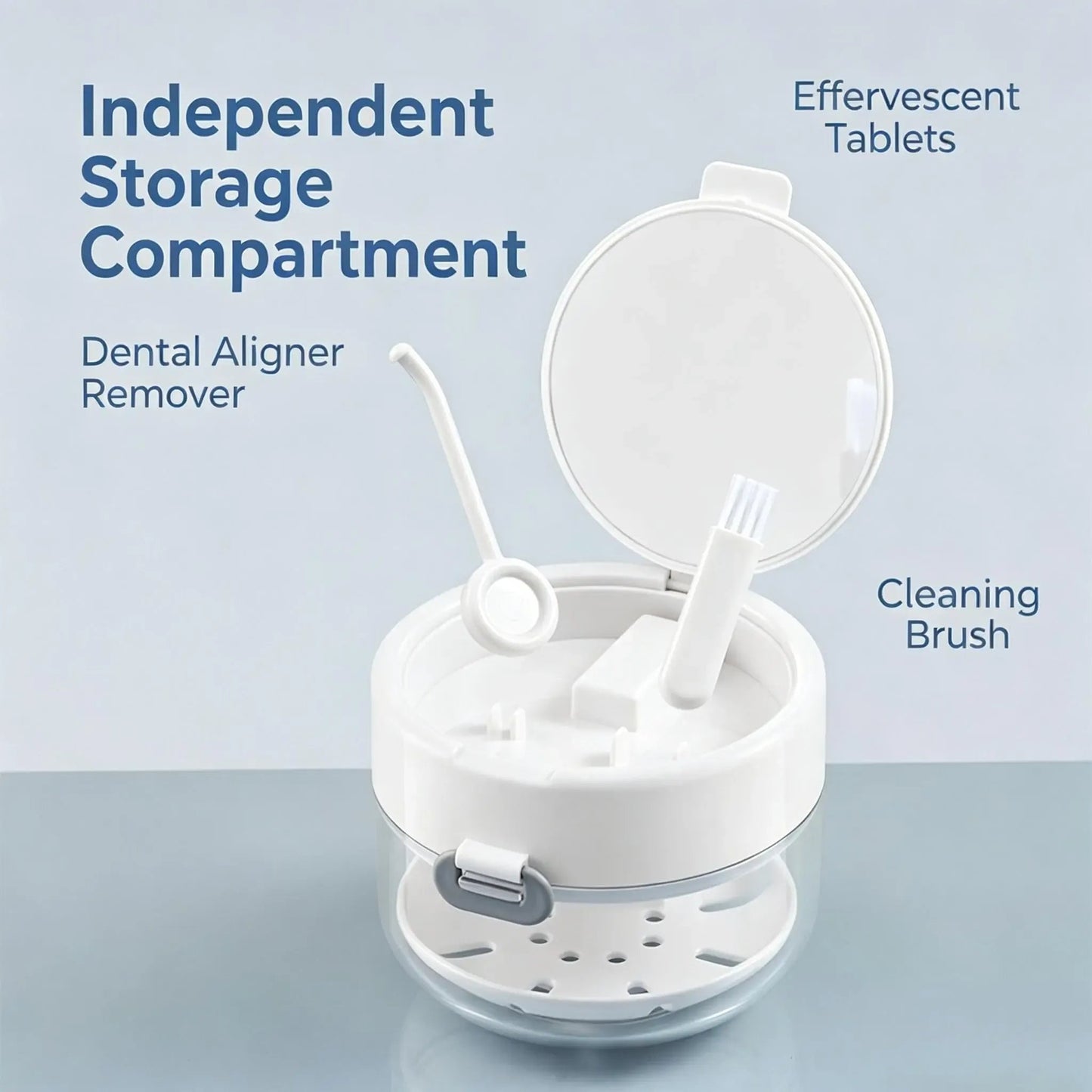 💖Hot 45% OFF🌹🦷 Retainer Cleaner Case Box with Drain Tray, Mirror & Brush