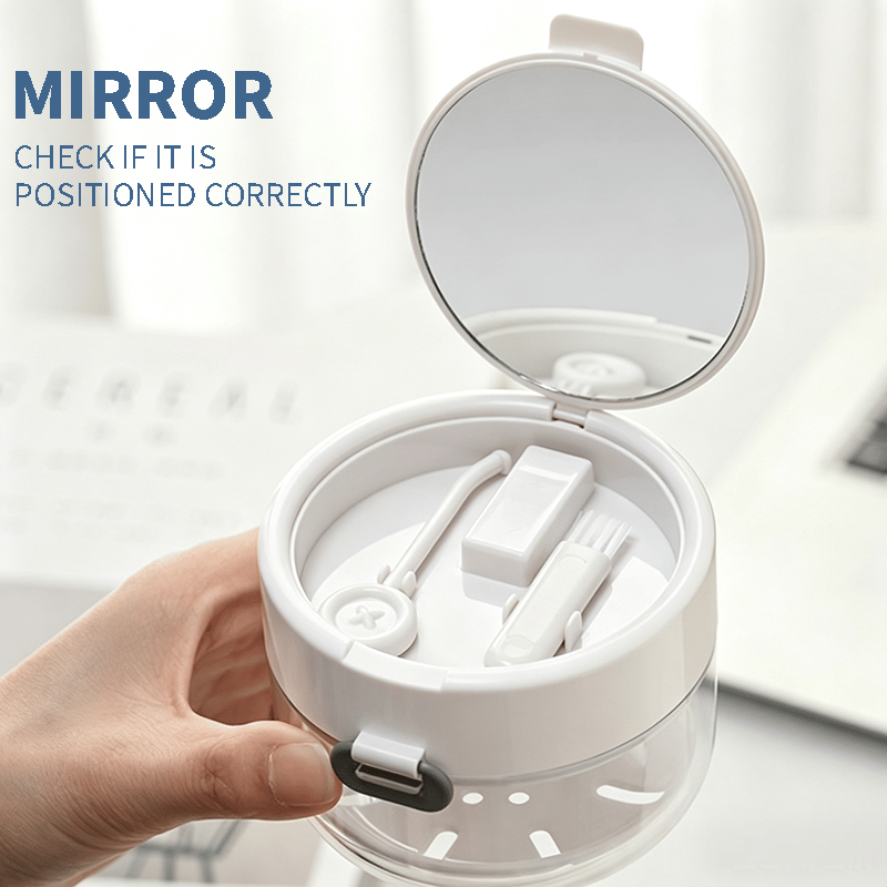 💖Hot 45% OFF🌹🦷 Retainer Cleaner Case Box with Drain Tray, Mirror & Brush