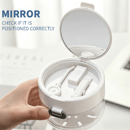 💖Hot 45% OFF🌹🦷 Retainer Cleaner Case Box with Drain Tray, Mirror & Brush