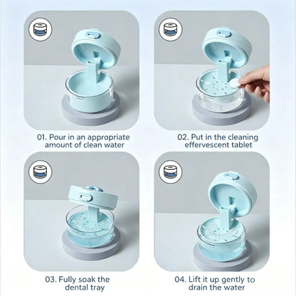 💖Hot 45% OFF🌹🦷 Retainer Cleaner Case Box with Drain Tray, Mirror & Brush