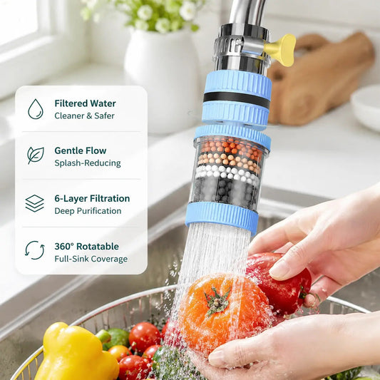 💥 LAST DAY Buy 1get 1 free-360° Rotating Faucet Water Filter - 6-Layer Filtration for Cleaner Kitchen Tap Water